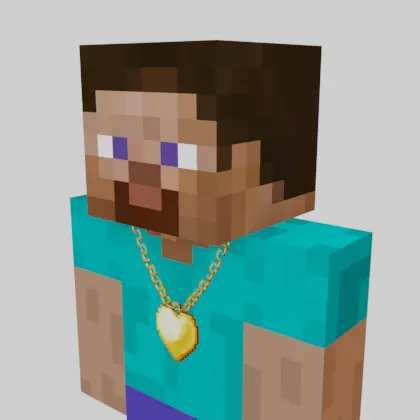 Solid Heart Necklace (Gold)